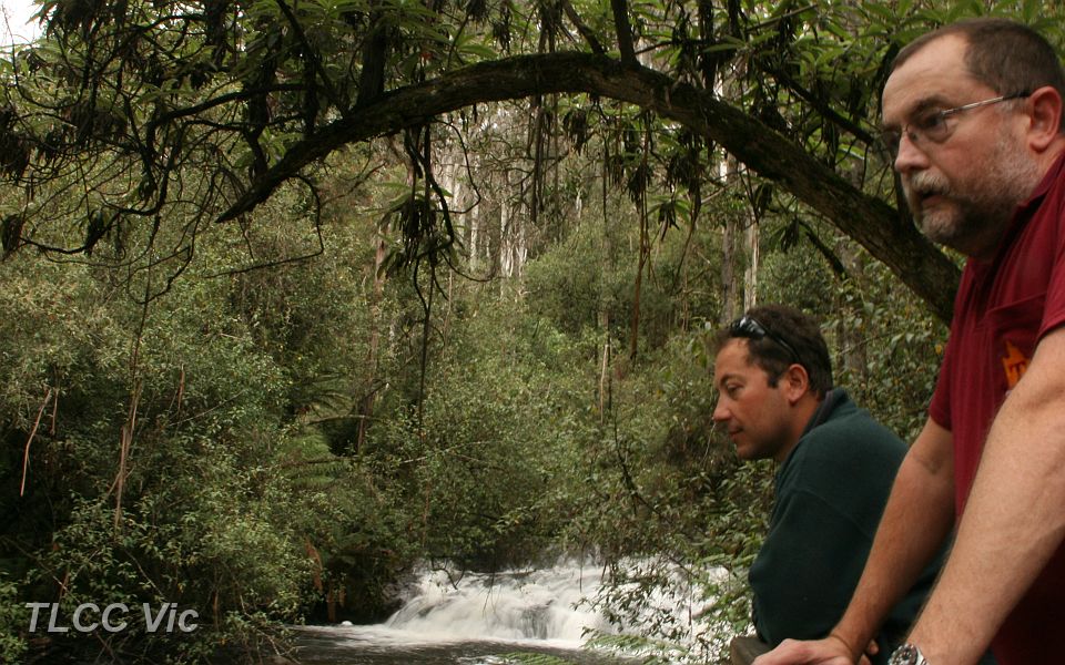 14-Rob & Joe enjoy the views at Snobs Creek Falls.JPG